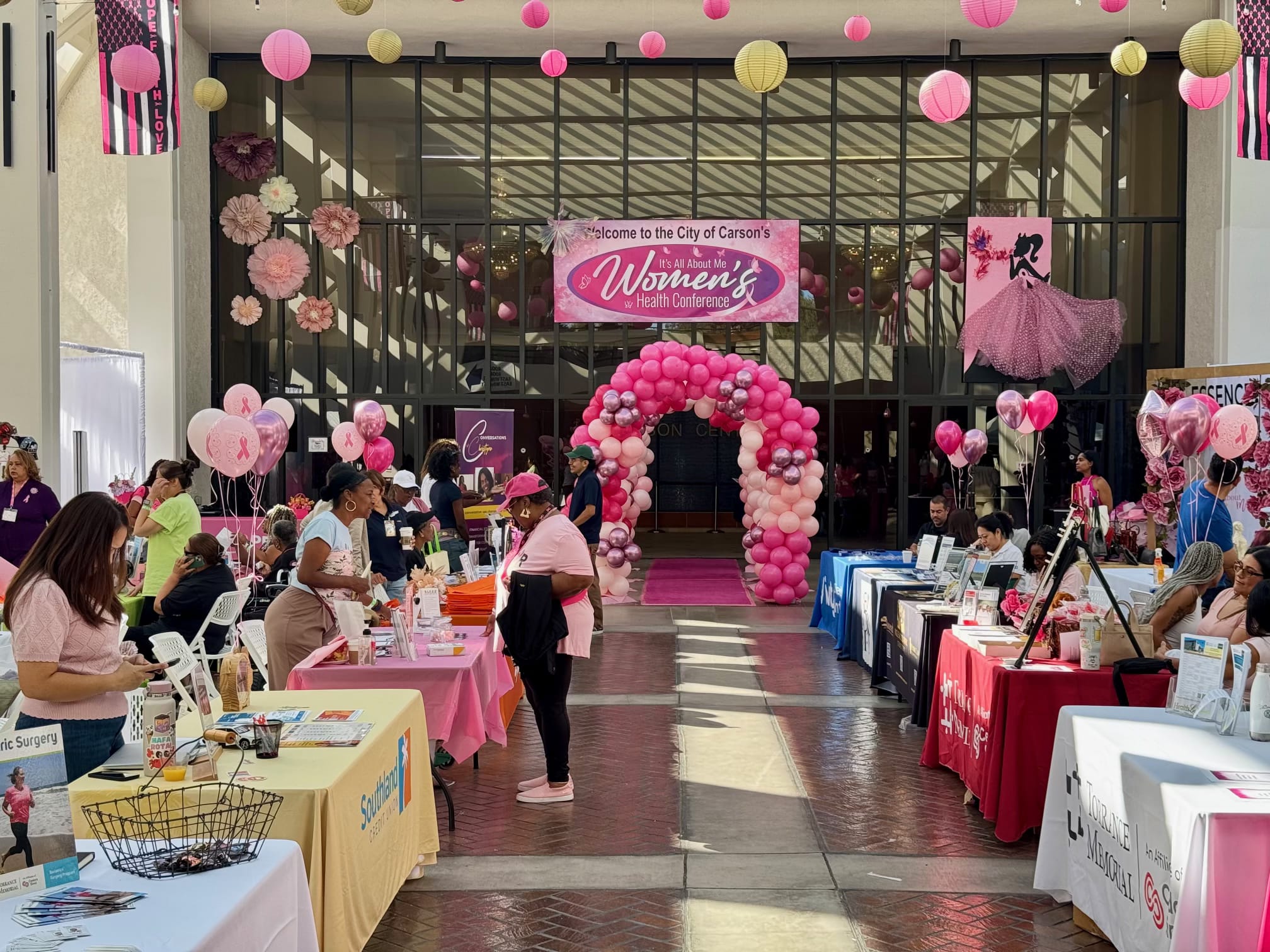 Entrance and booths at the City of Carson Women’s Health Conference