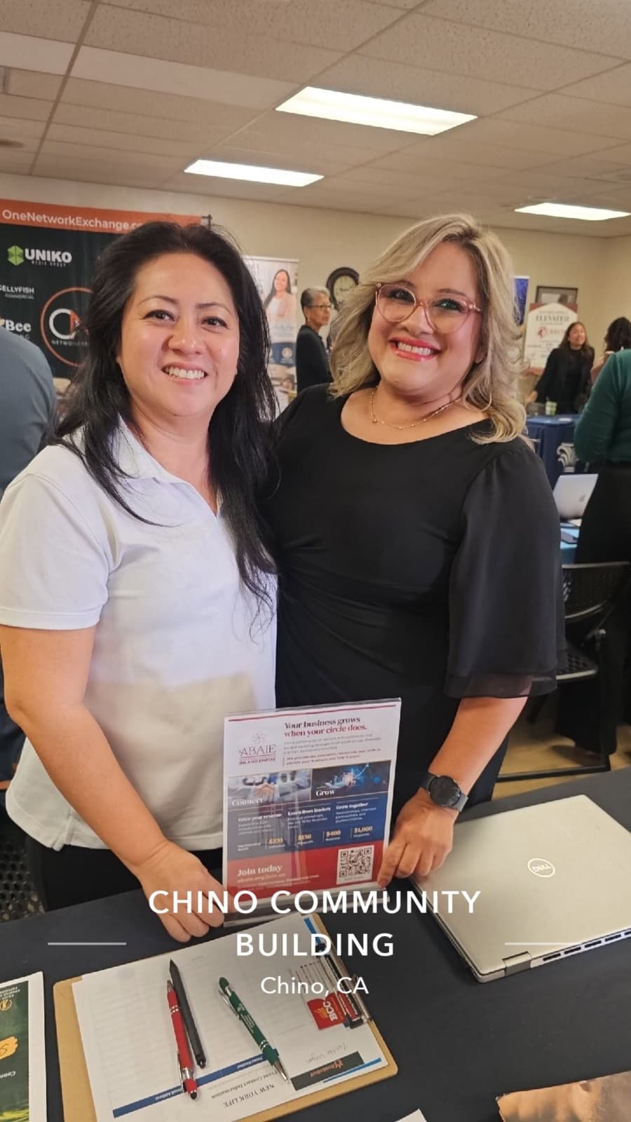 Tanya and another attendee at a Chino community gathering