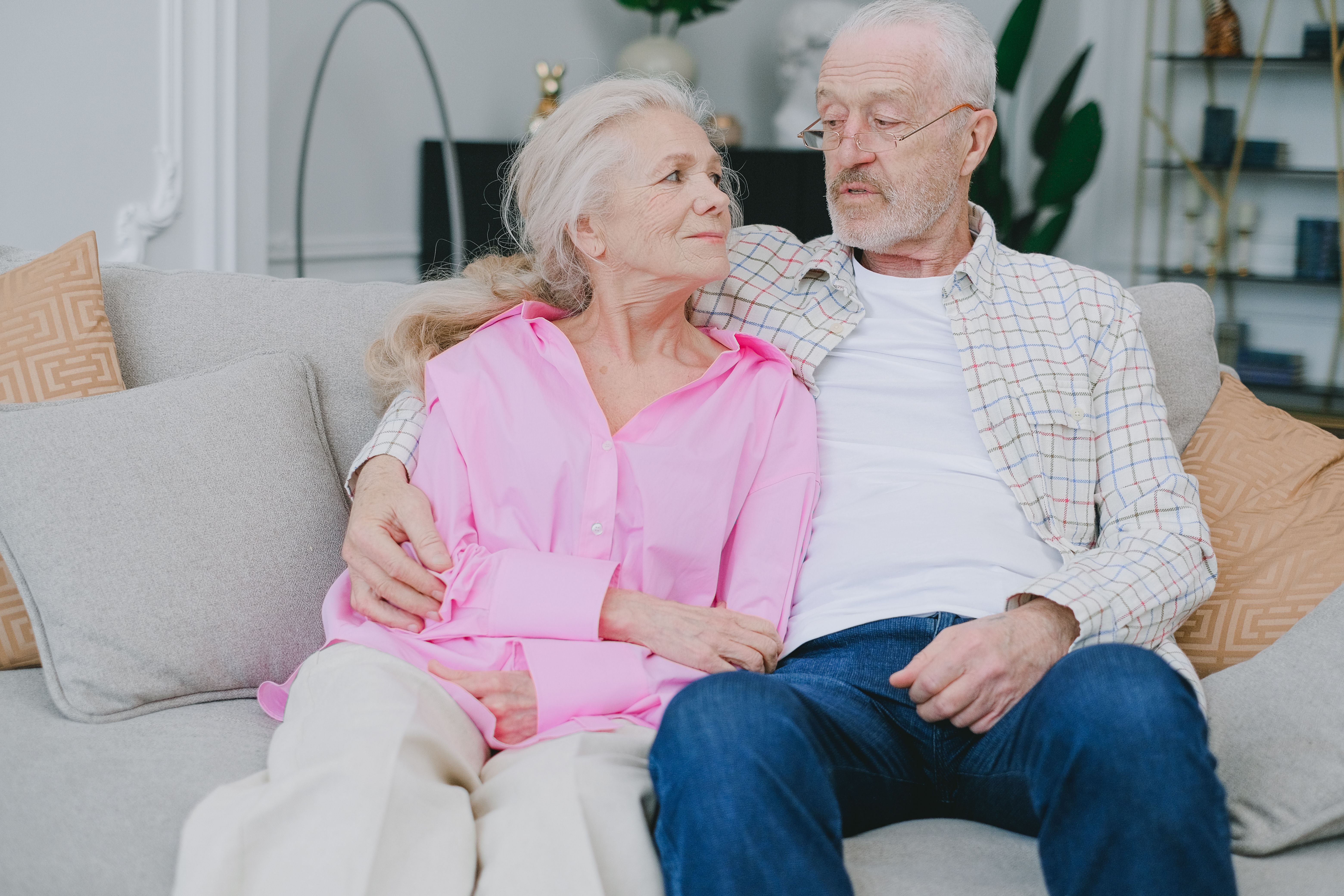 Illustrative older couple at home