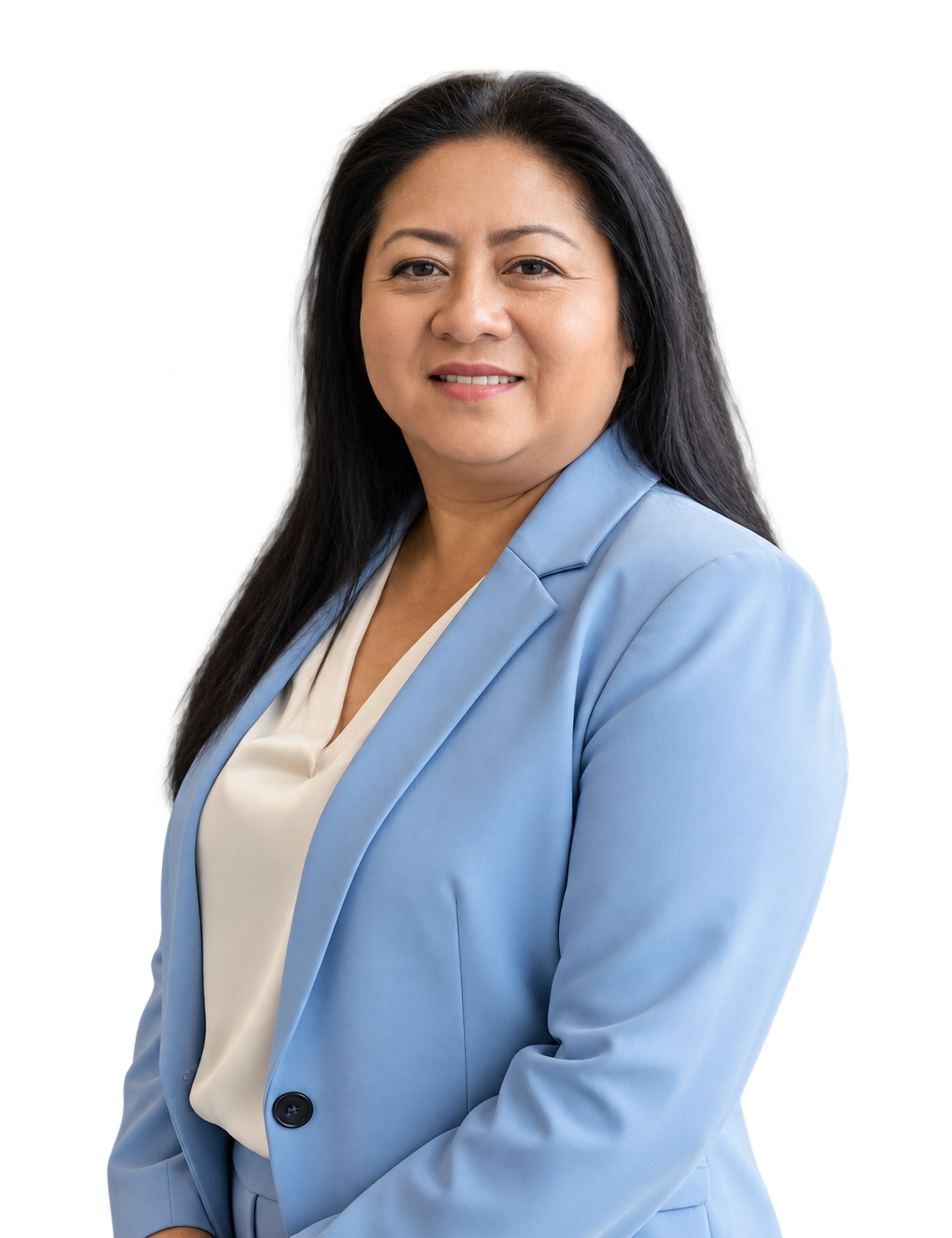 Portrait of Tanya Ruybal in a blue blazer